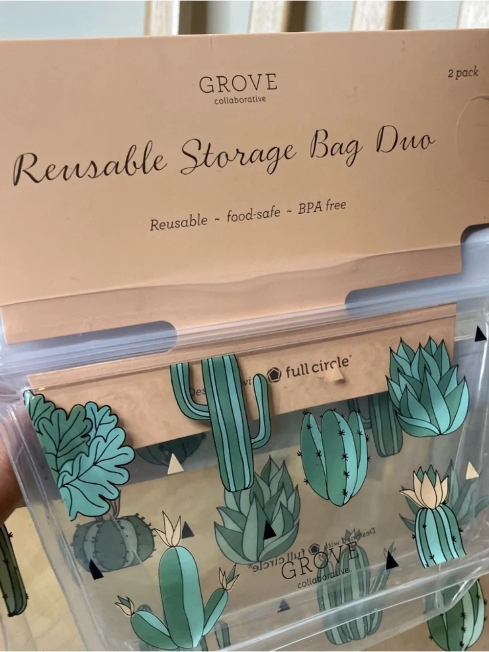 Brand New Grove Collaborative reusable sandwich snack ziploc bags